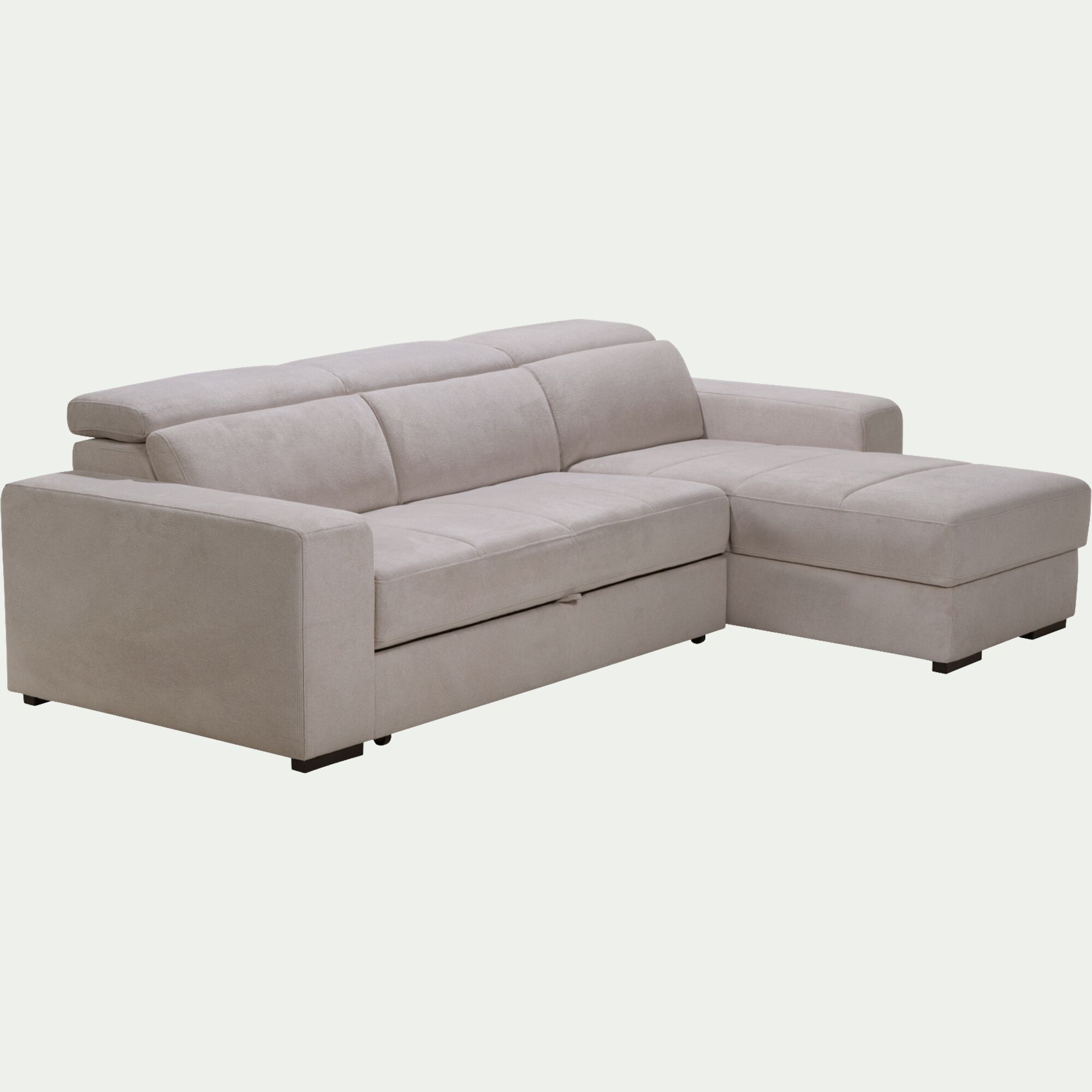 ORIGANO - Canapé d'angle convertible en tissu- beige