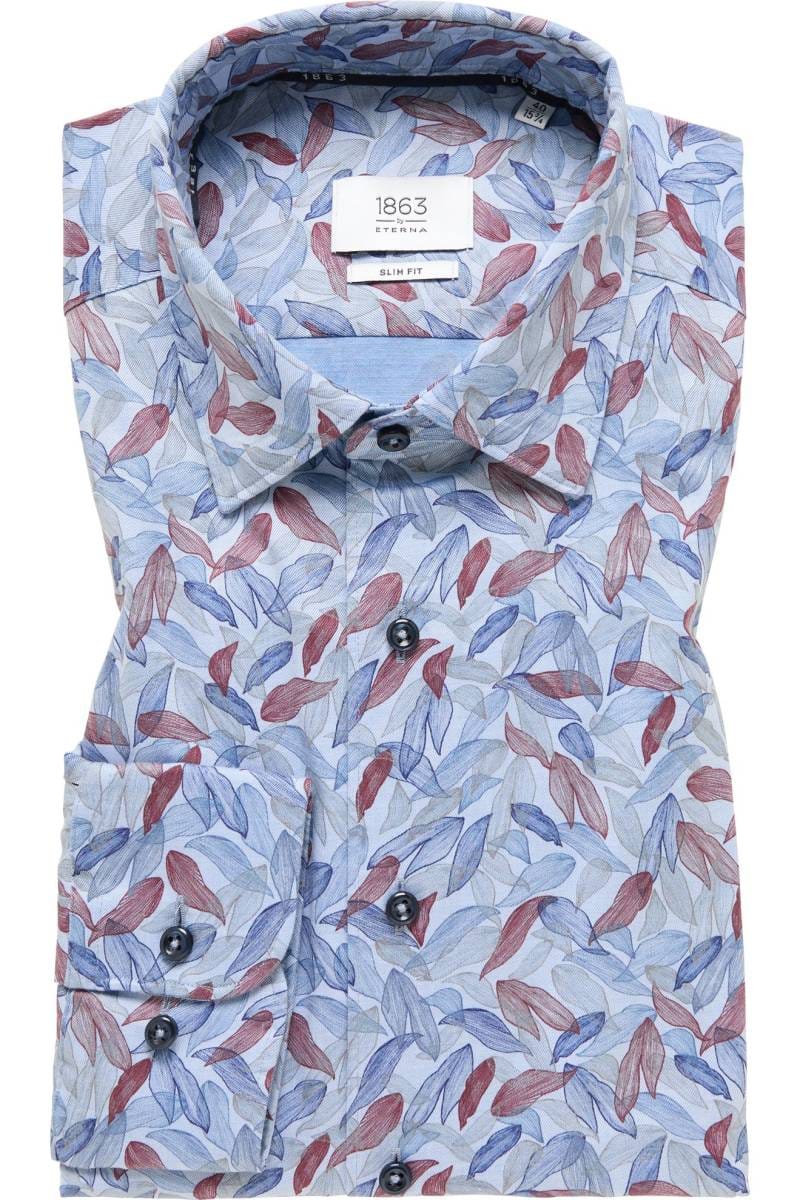 ETERNA 1863 Slim Fit Hemd blau, Bedruckt