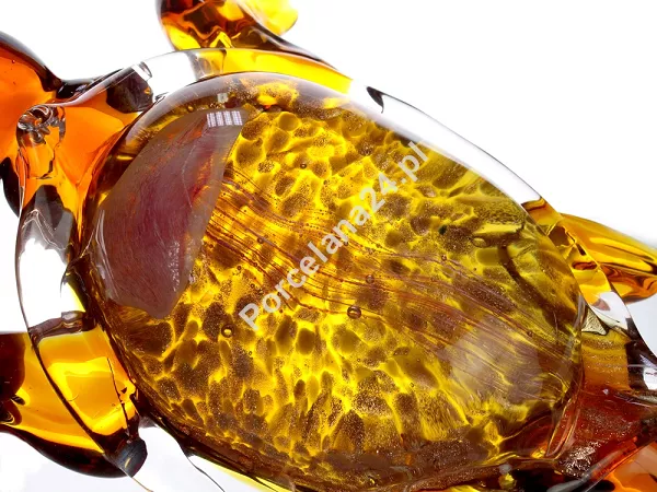 Figurka szklana 28 cm - Żółw z meduzą amber 4S.FIG.44002