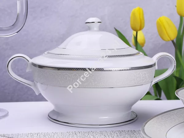 Serwis obiadowy na 12 osób (43el) Bogucice - Martha Platin Classic 975