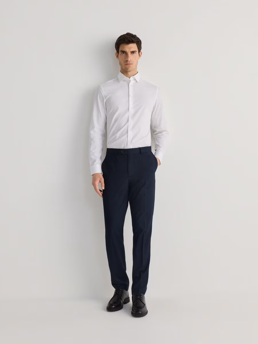 Slim Trousers With Pressed Crease