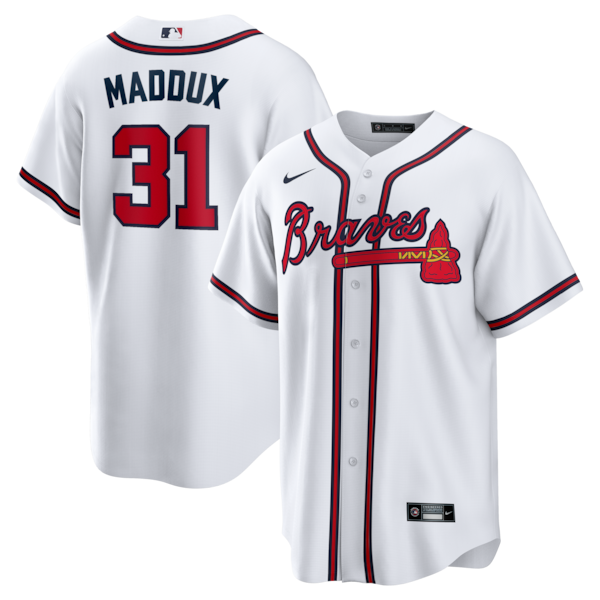 Greg Maddux Atlanta Braves Nike Home Retired Player Replica Jersey - White