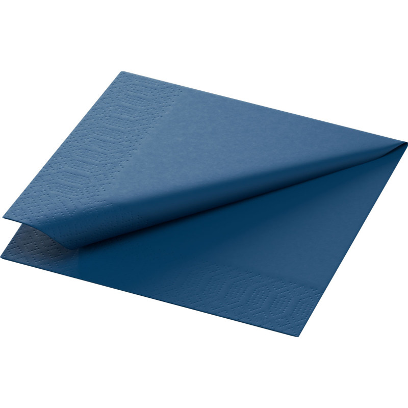 Serviette en tissu Bio 3 plis bleu foncé 33 x 33 cm 20 pièces DUNI