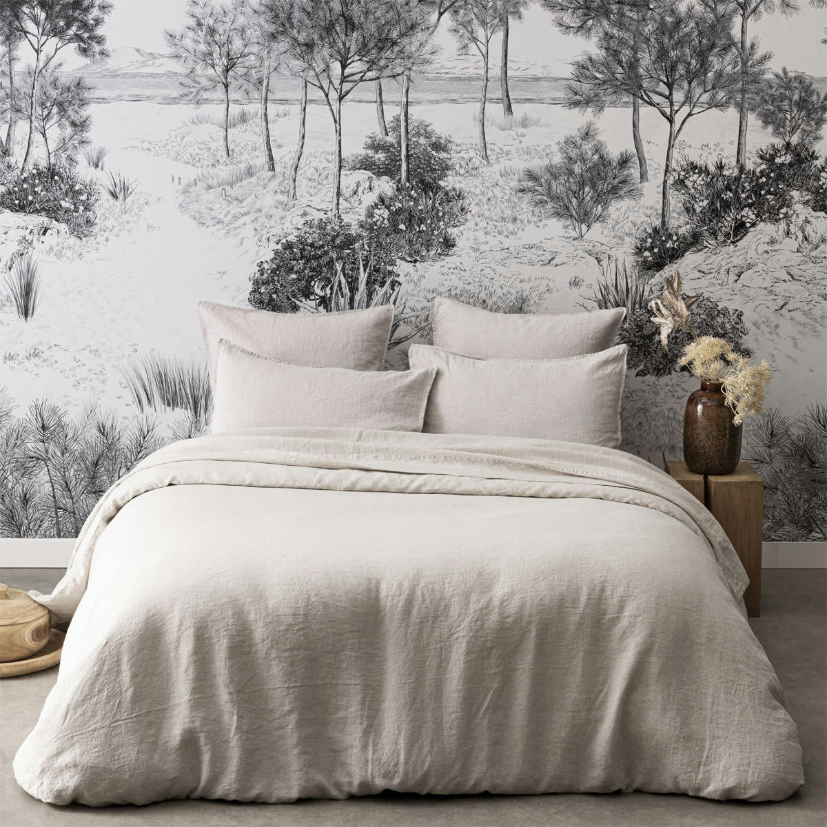 NOUVELLE VAGUE - Housse de couette en lin beige 260x240