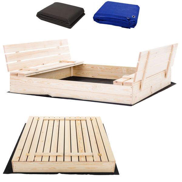 Piaskownica z Ławeczkami Zamykana 140x140 Producent Gratisy!