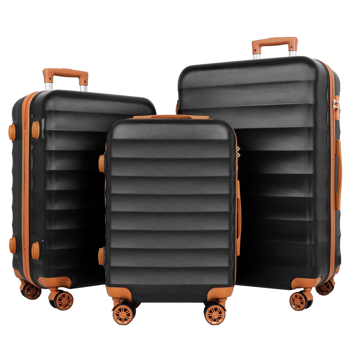 3-Piece Expandable ABS Luggage Set with Spinner Wheels and TSA Lock, 20/24/28 Inch