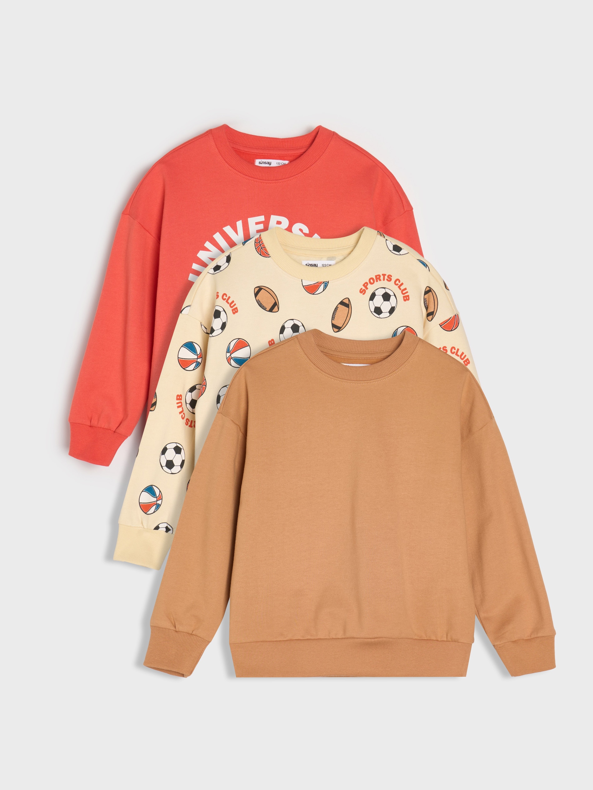 Bluza crewneck z nadrukiem 3 pack