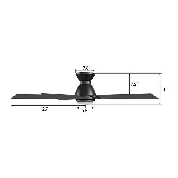 Livingston 52-inch Indoor Ceiling Fan with Remote,Dimmable LED Light Kit & Reversible DC motors. - N/A
