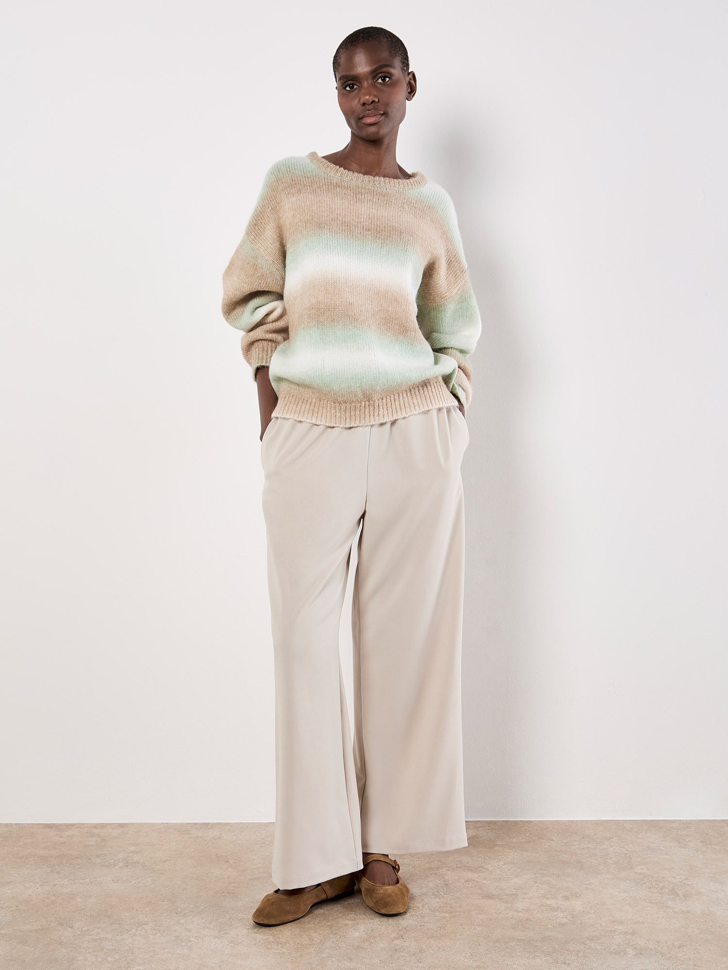 Apricot Space Dye Stripe Jumper