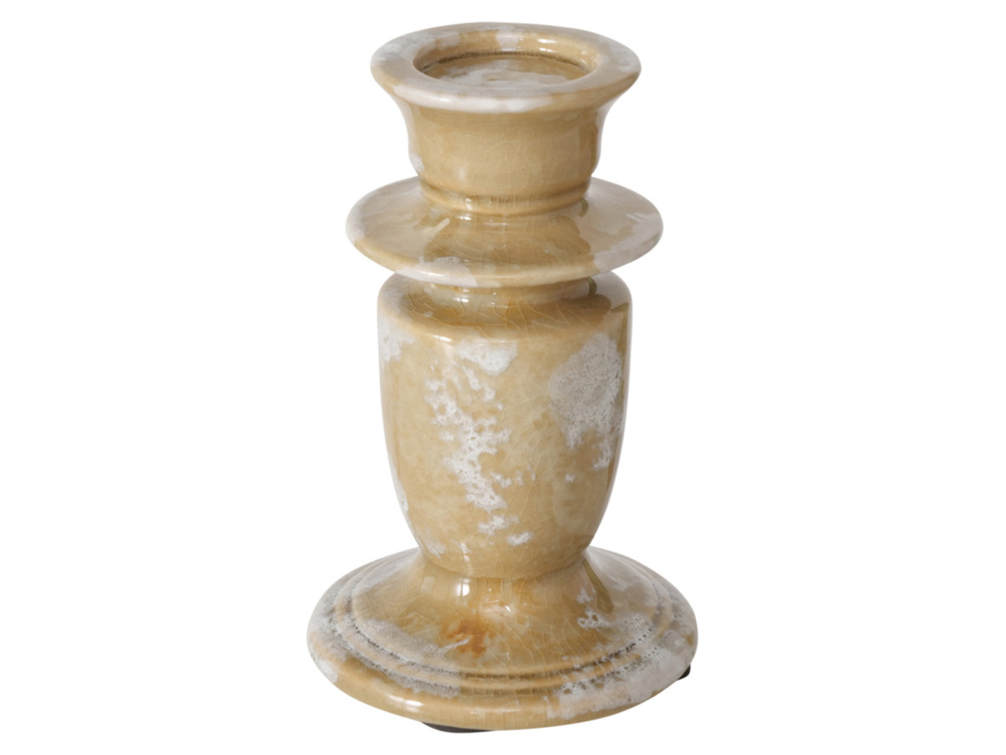 Świecznik ceramiczny Terra 16 cm beżowy