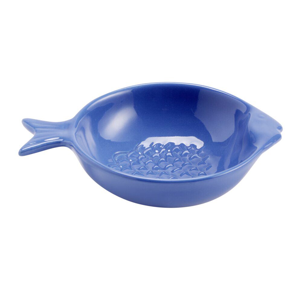 Bol forme poisson céramique bleu 11x16xH4cm