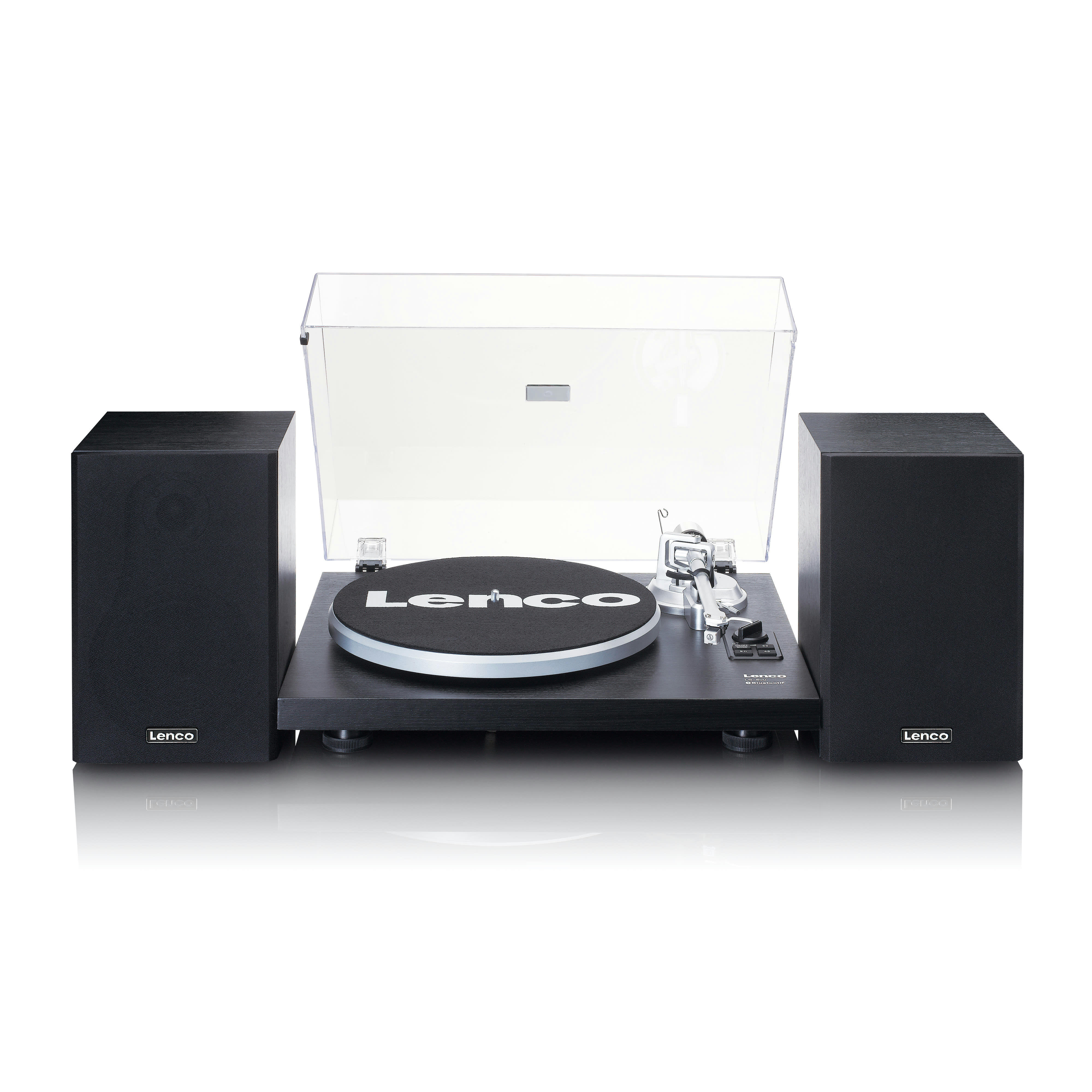 - Platine vinyle avec amplificateur intégré bluetooth et deux en noir
