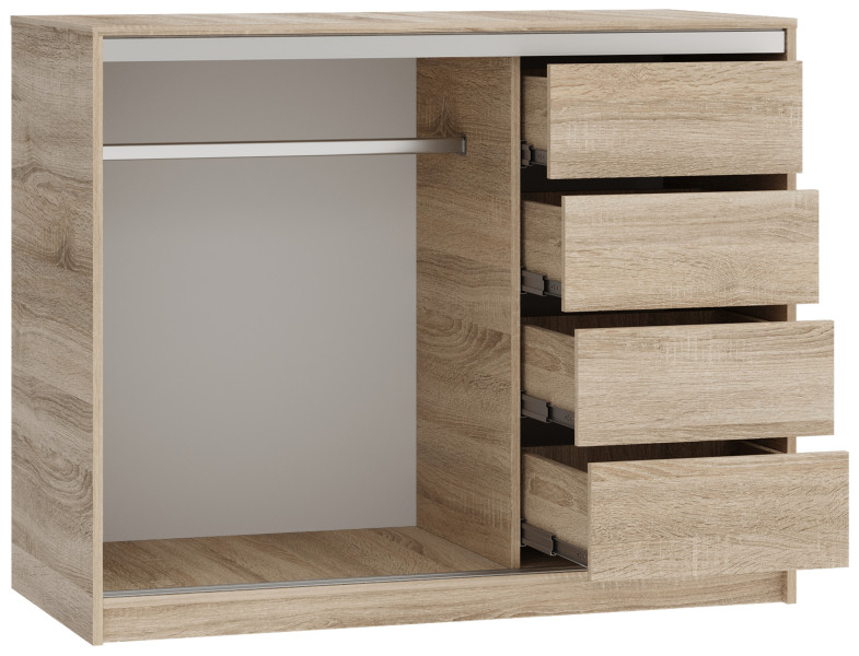 Komoda z drzwiami przesuwnymi 120 cm TOP dąb sonoma