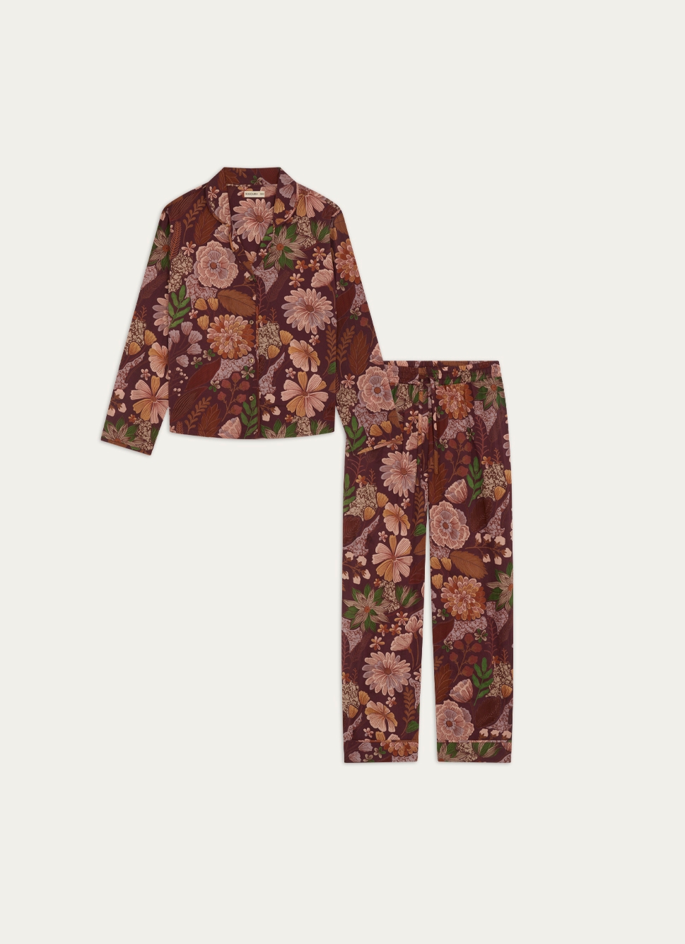 ENSEMBLE DE PYJAMA EN VOILE DE COTON IMPRIMÉ VIOLET