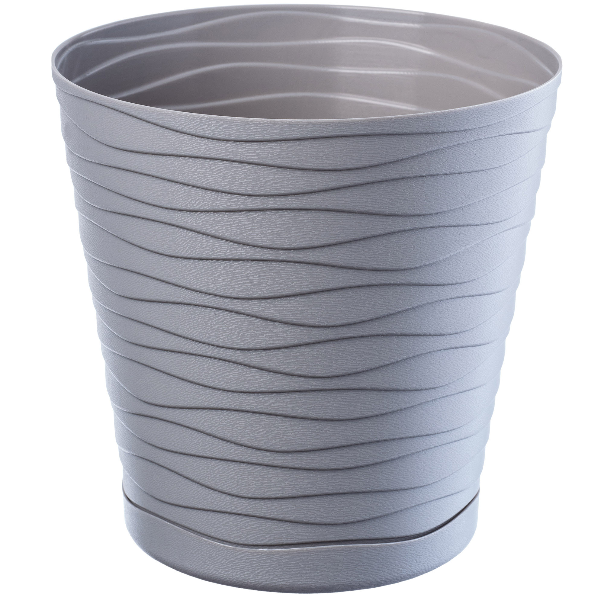 Doniczka Osłonka Na Kwiaty Podstawka Szara 30cm