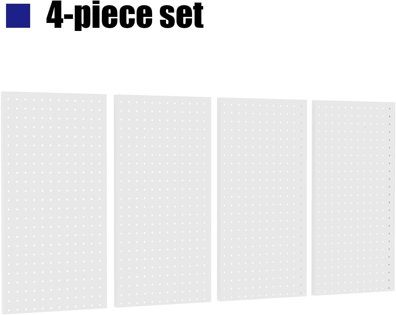 4 PCS - 12 W x 24 H x 0.78 D Metal Pegboard Wall Organizer, Compatible with All 1/8 and 1/4 Hooks, Suitable for Wall Home, Garage Tool Storage, Office Organization, Craft Room, Kitchen