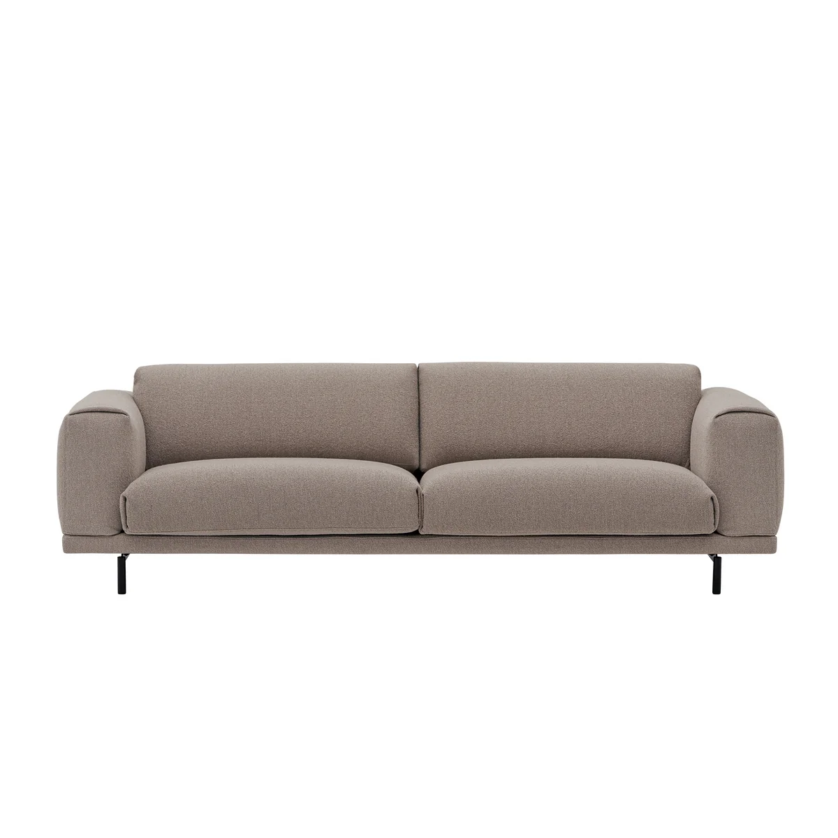 Muuto - Rest Sofa 3-Sitzer, schwarz / braun (Stoff Maharam Hearth 6)