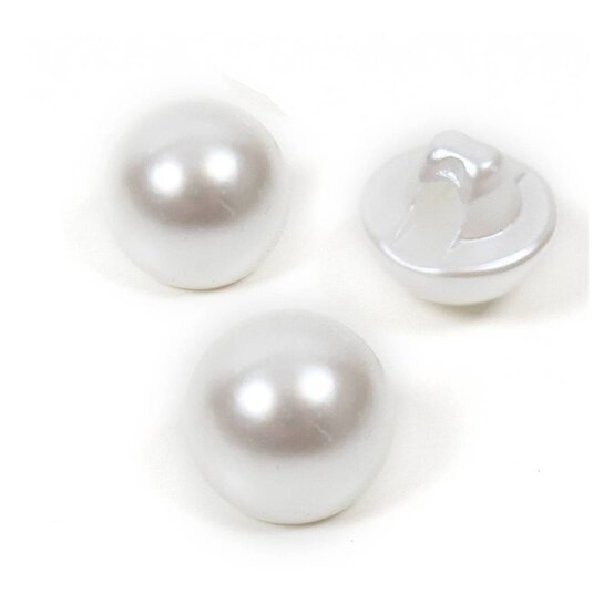 Hemline Cream Basic Pearl Effect Button 6 Pack