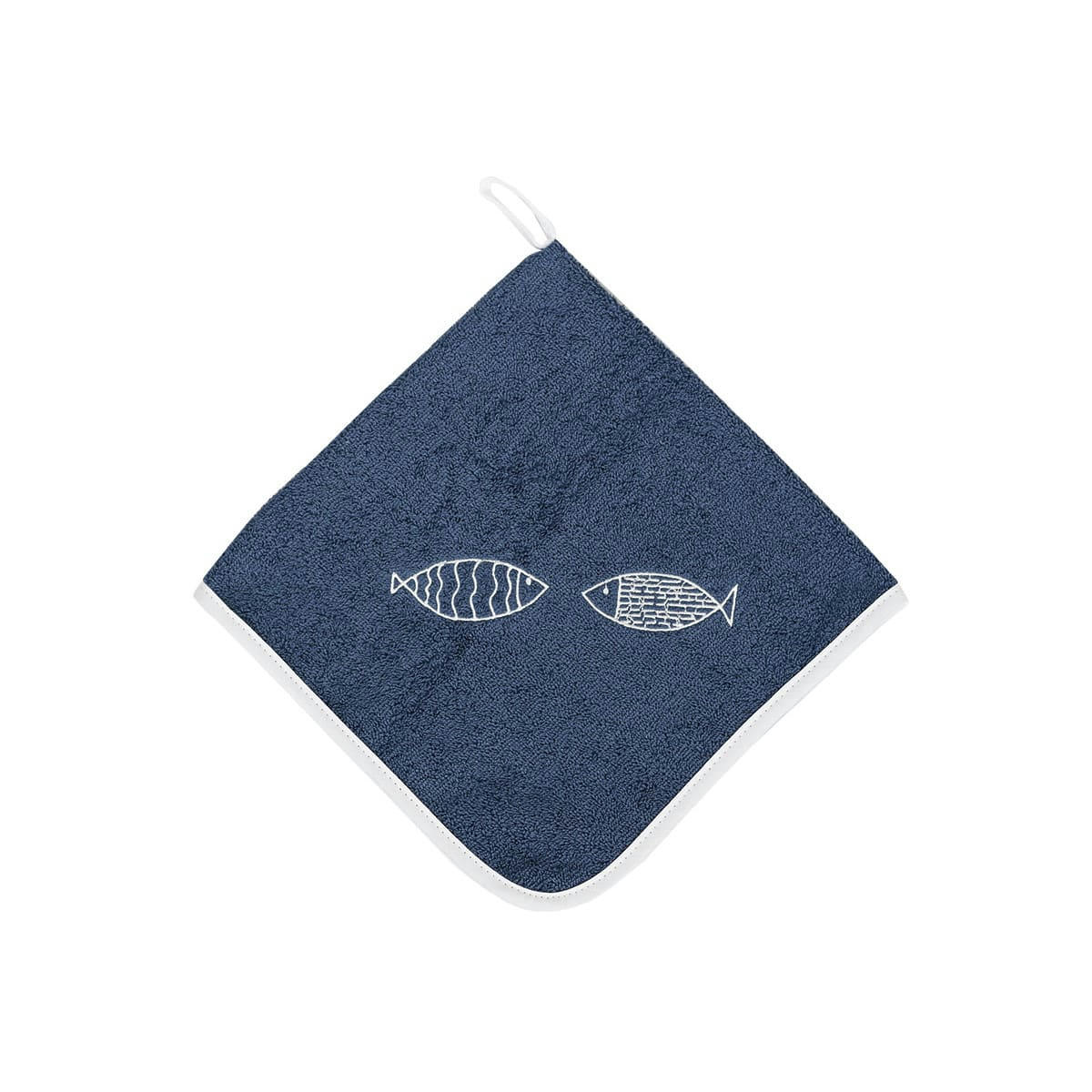 PACIFIQUE - Lot de 3 torchons carrés  indigo 50x50 cm