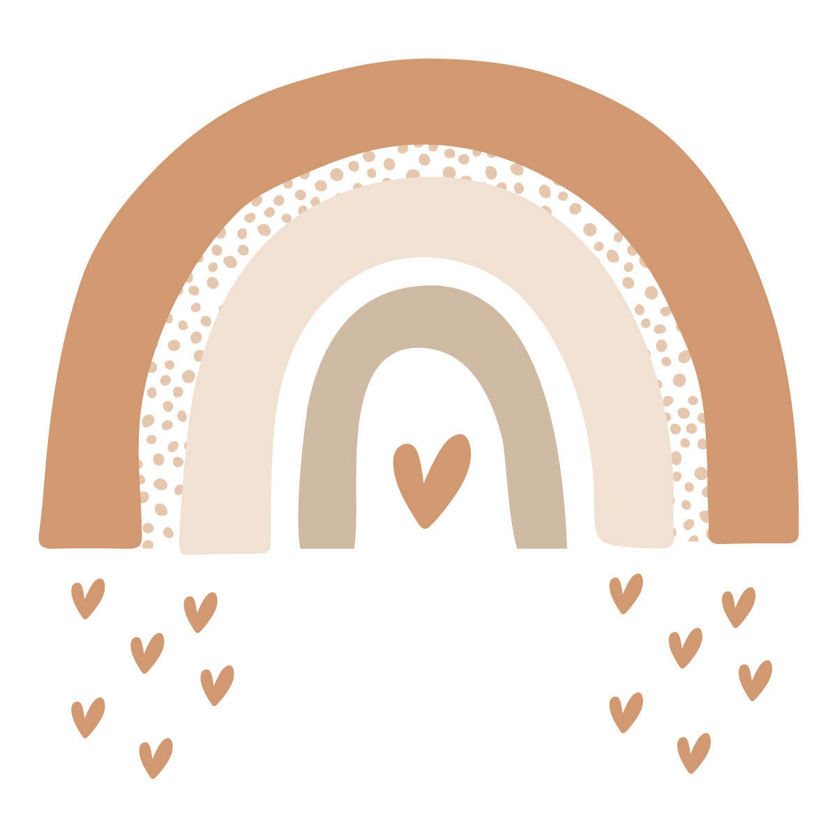 RAINBOWS1 - Stickers muraux en vinyle arc en ciel marron et beige