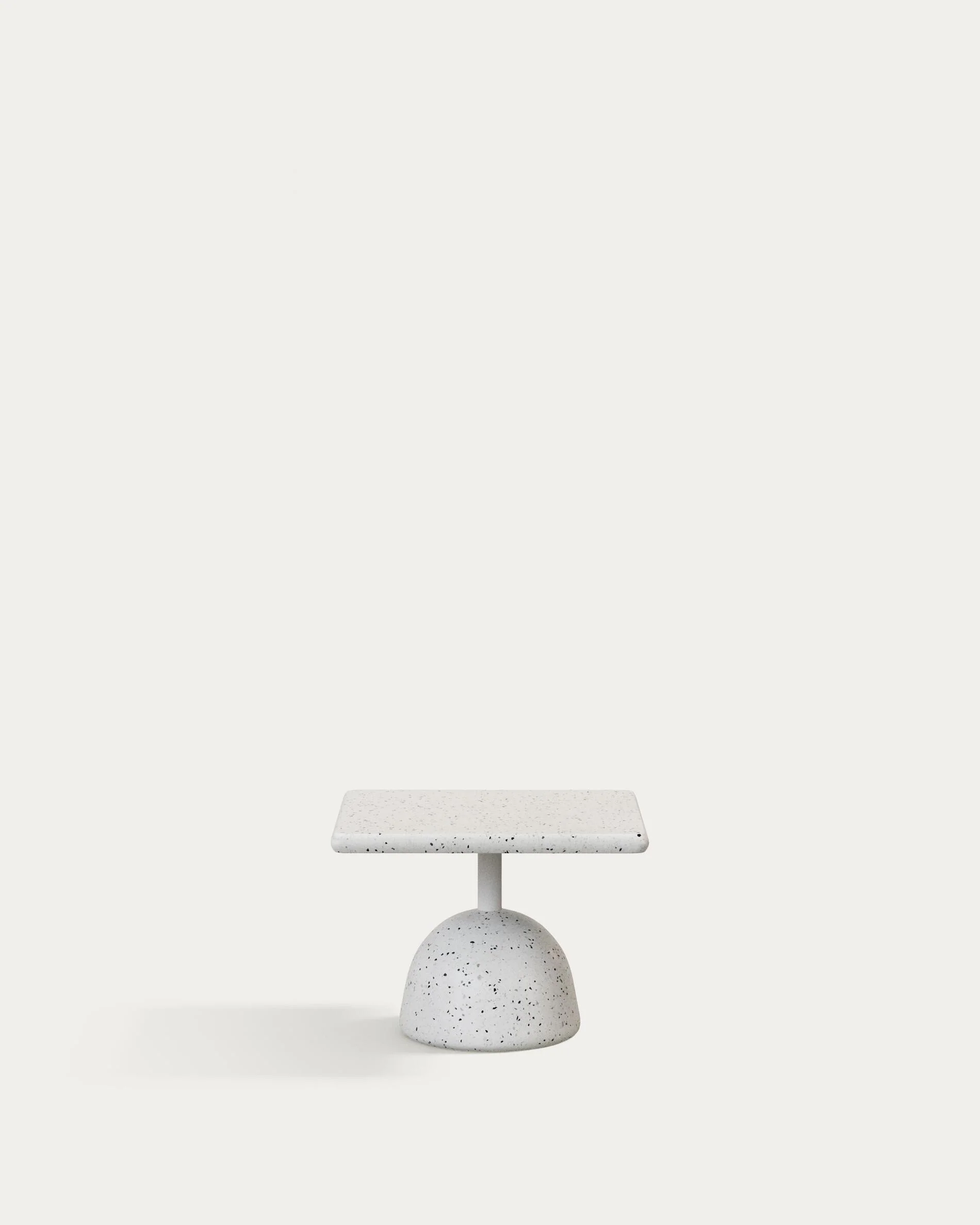 Saura coffee table in white terrazzo with a white terrazzo top 32 x 48 x 48