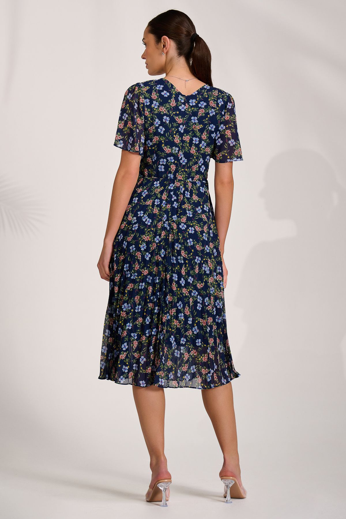 Jolie Moi Floral Pleated Midi Dress