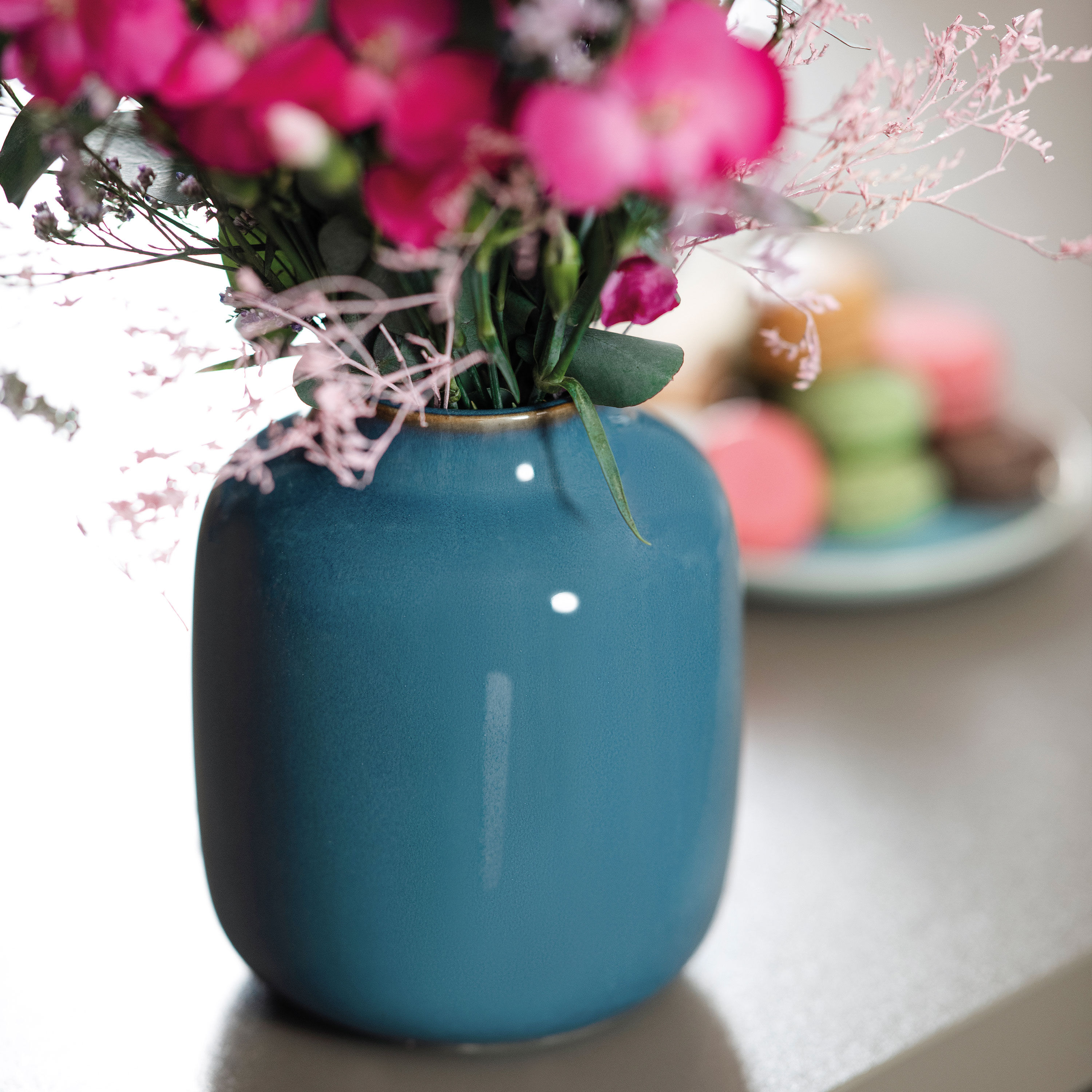Lave Vase - Blue, 5.1'' x 6.1'', stoneware