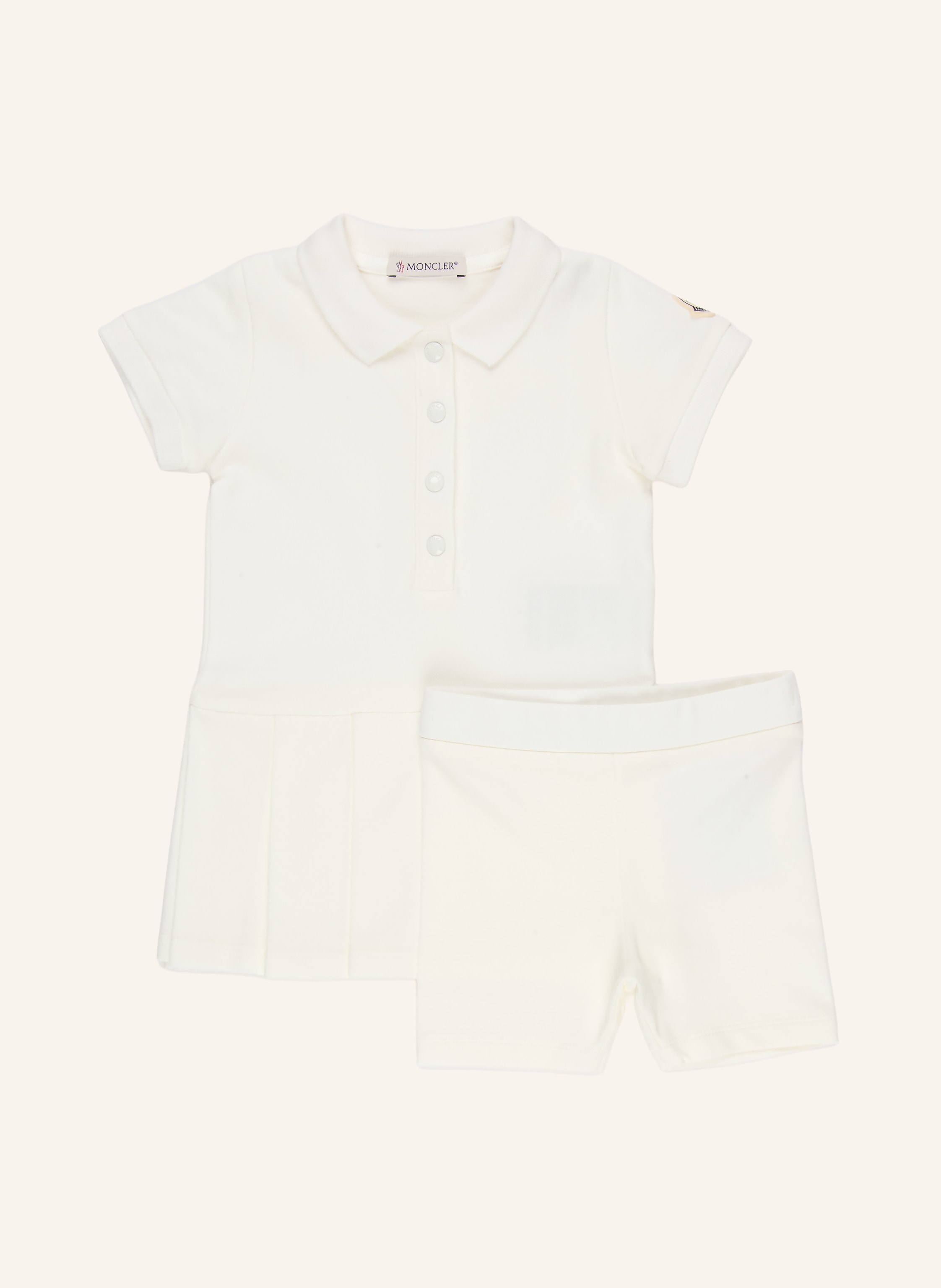 MONCLER enfant Set: Piqué-Polokleid und Shorts