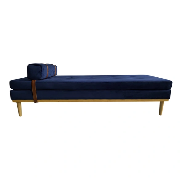 Daybed, Samt, mit Kopf- und Nackenstütze