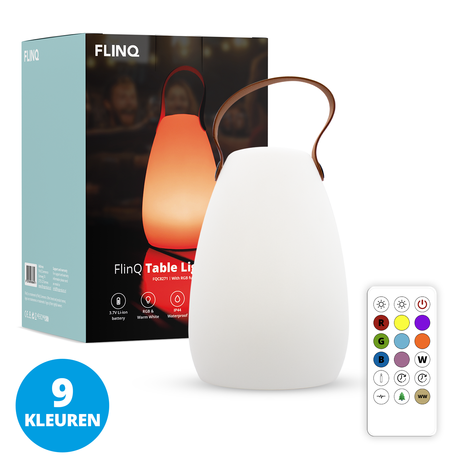 FlinQ Tafellamp Fiji Led IP44 incl. Accu 15 x 20cm