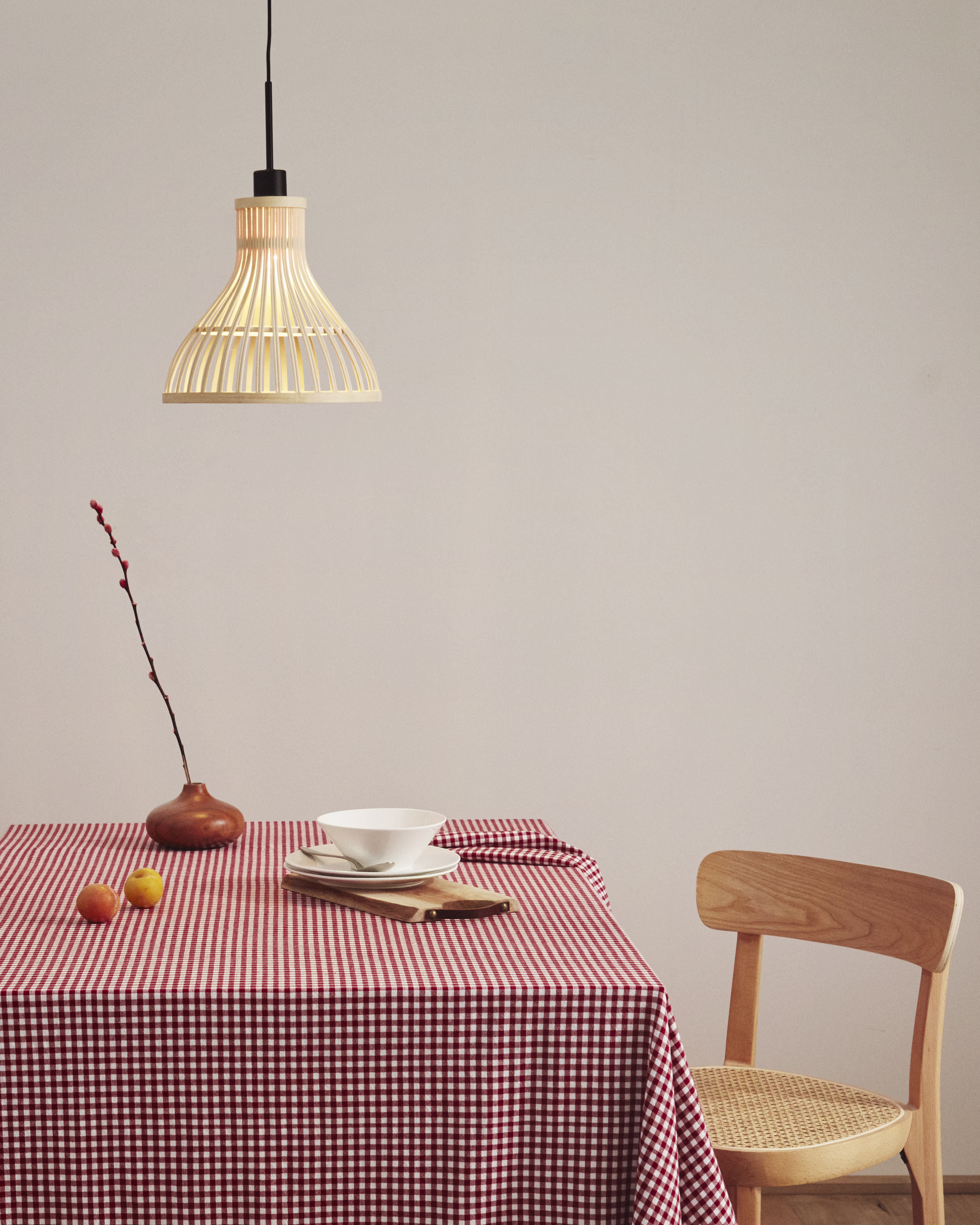 Pantalla para lámpara de techo Nathaya de bambú con acabado natural Ø 30 cm