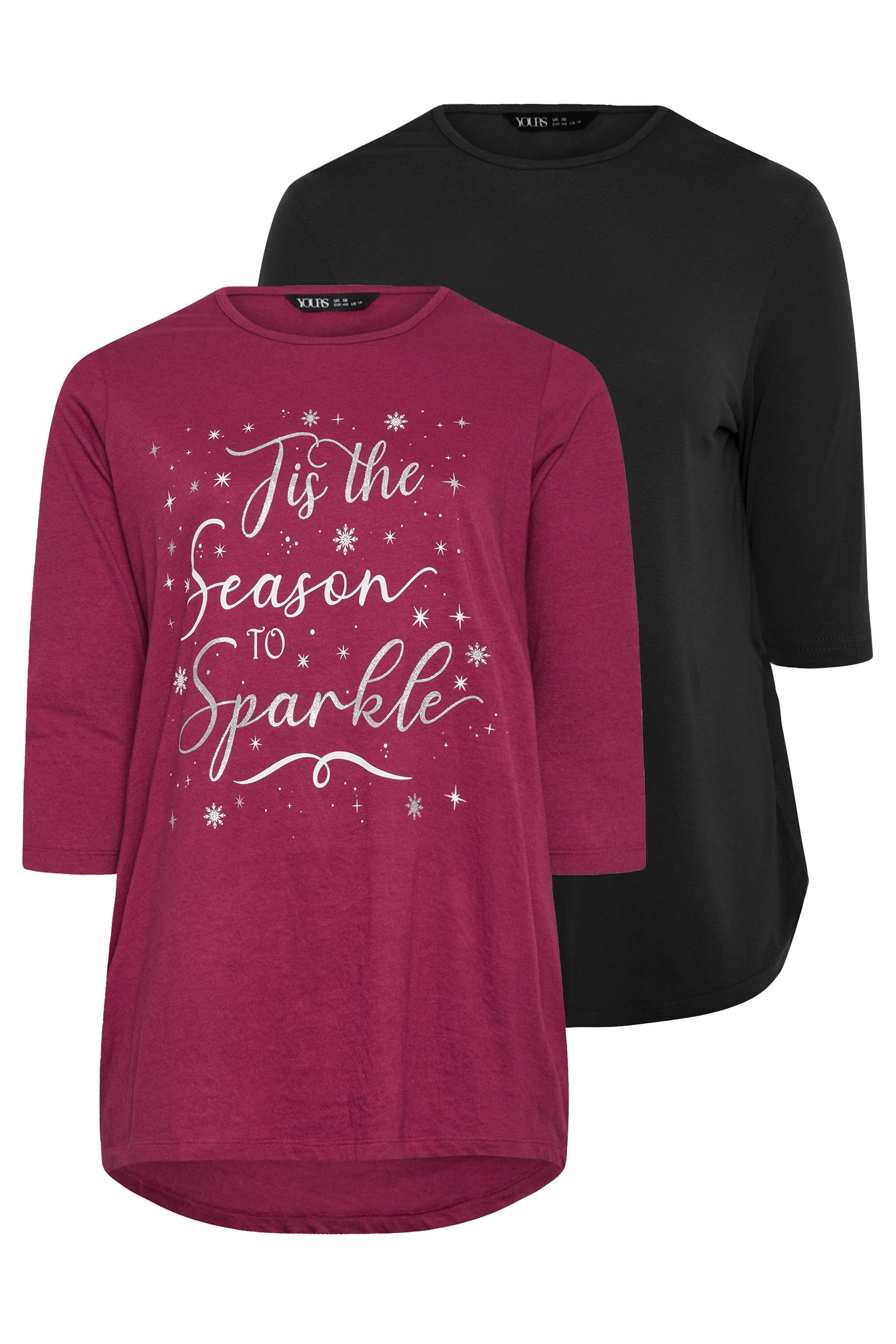 Yours 2 Pack Christmas T-Shirts
