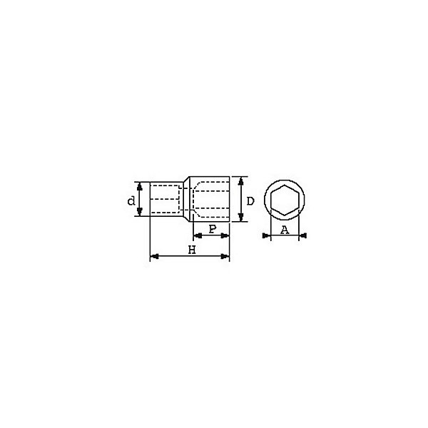 Douille courte 1/2'' 6 pans 10mm - SAM OUTILLAGE - SH-10