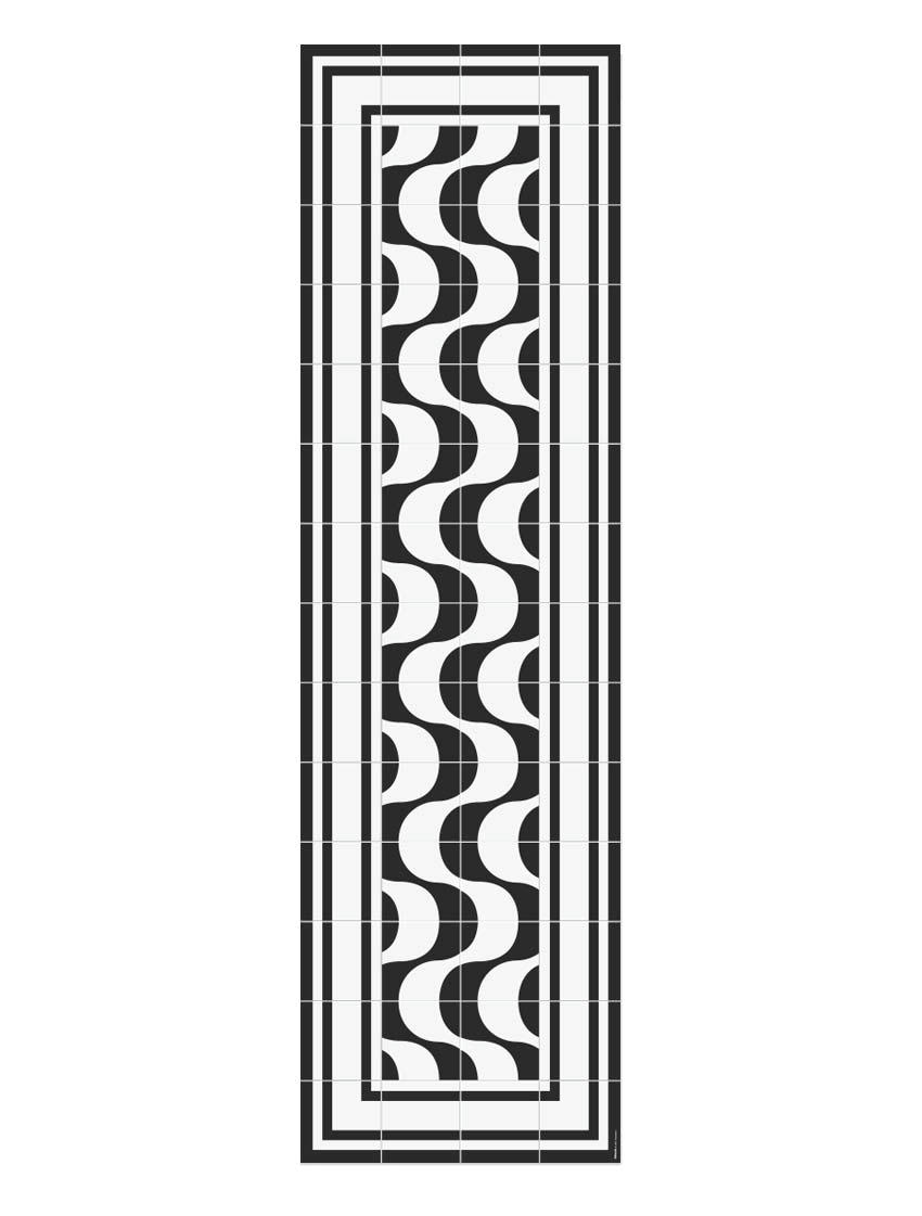 CONTEMPORAIN - Tapis en vinyle Copacabana noir 80x280