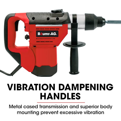 NNEMB 1500W Pro-Grade Electric Rotary Jackhammer Hammer Drill-with 2 Bonus Chisels-3 Drill Bits