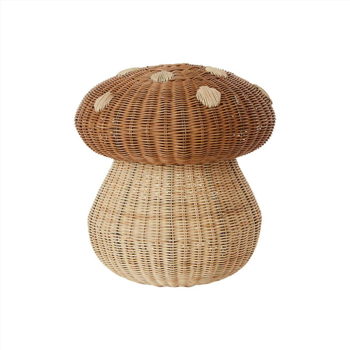 MUSHROOM - Panier marron rotin Ø42xH46cm
