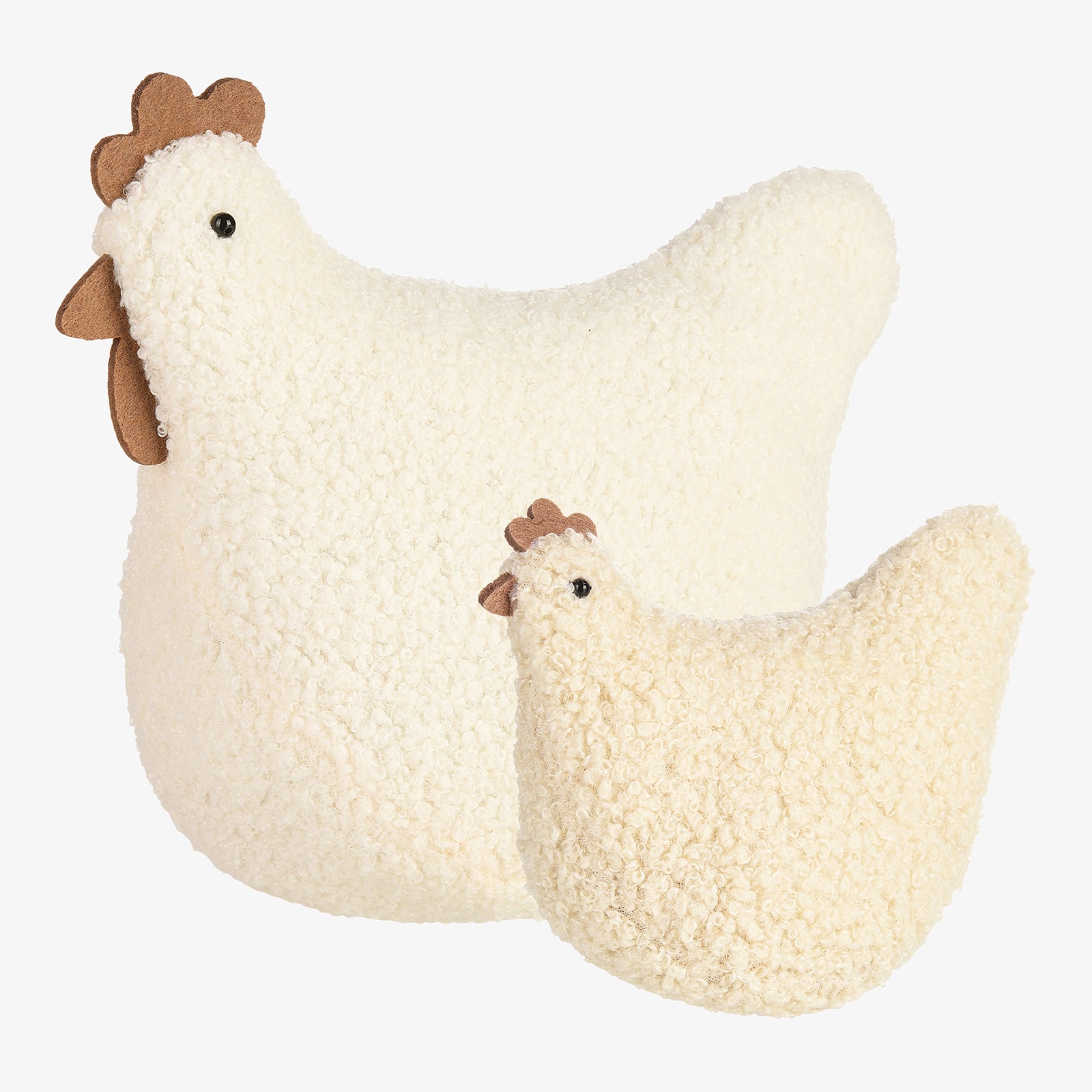 Deko-Figur-Set Henne & Hahn Beige, 2 -tlg.