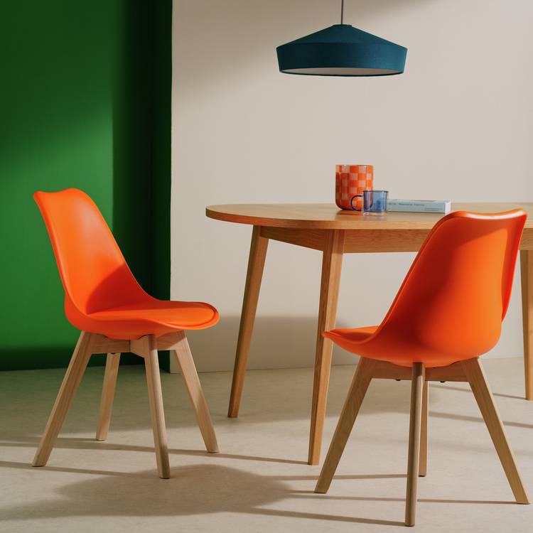Habitat Jerry Pair of Dining Chair - Orange