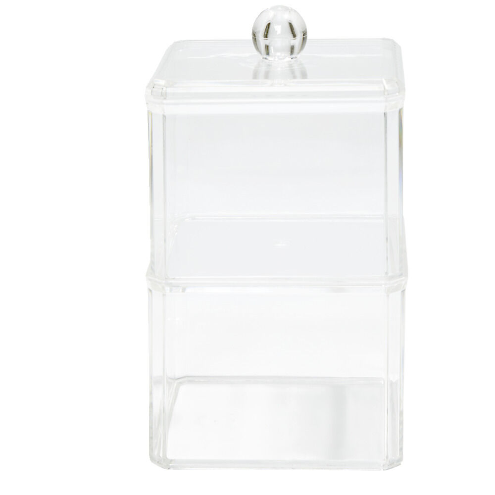 BoÎte de rangement salle de bain 2 compartiments 9,3x9,3xH15,5cm