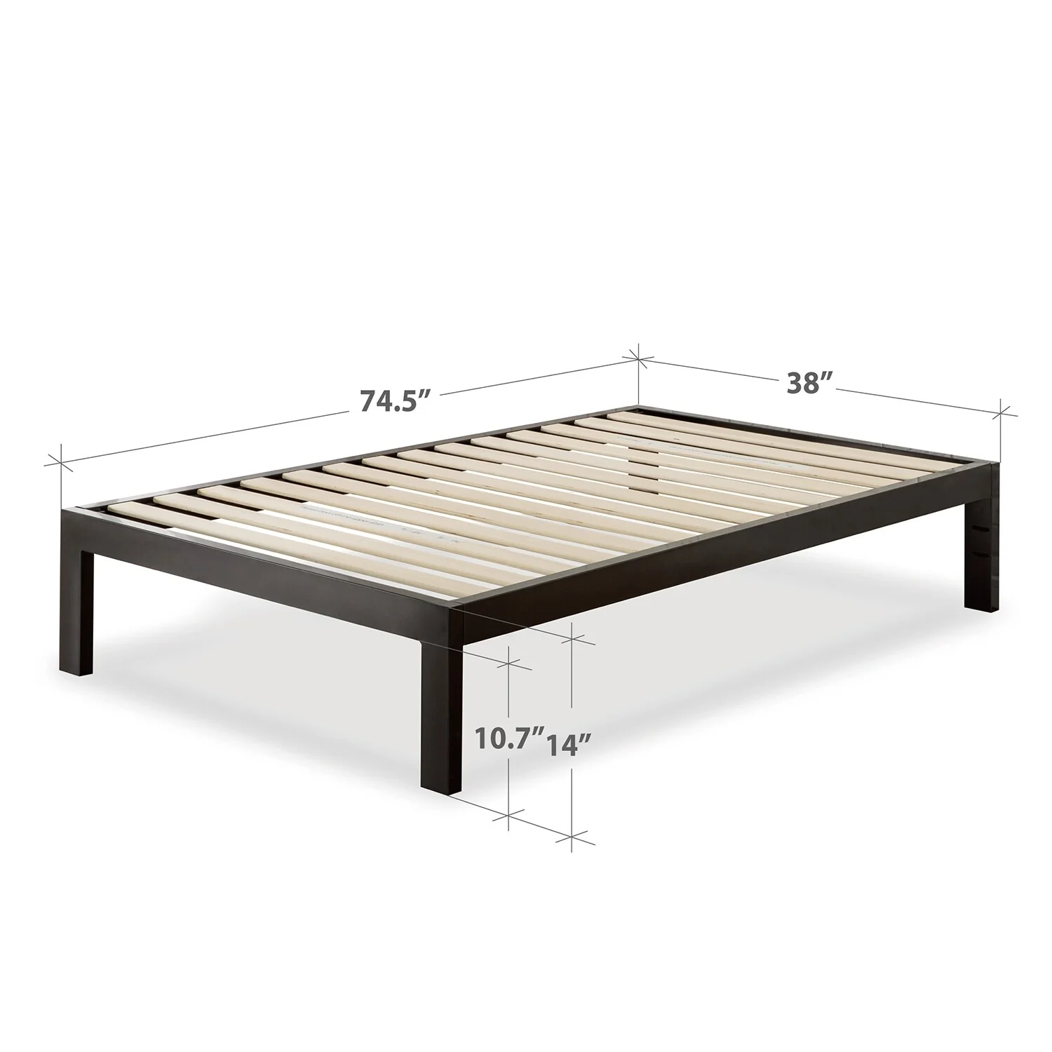 Priage by ZINUS Black Metal Platform Bed Frame