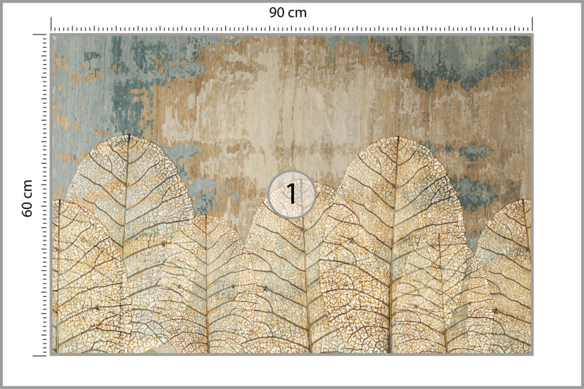 Fototapeta Duże Abstrakcyjne Liście Vintage 90x60cm