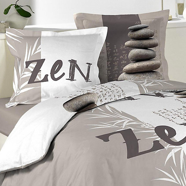 parure 3 p. 240 x 220 cm imprime 42 fils allover galets zen
