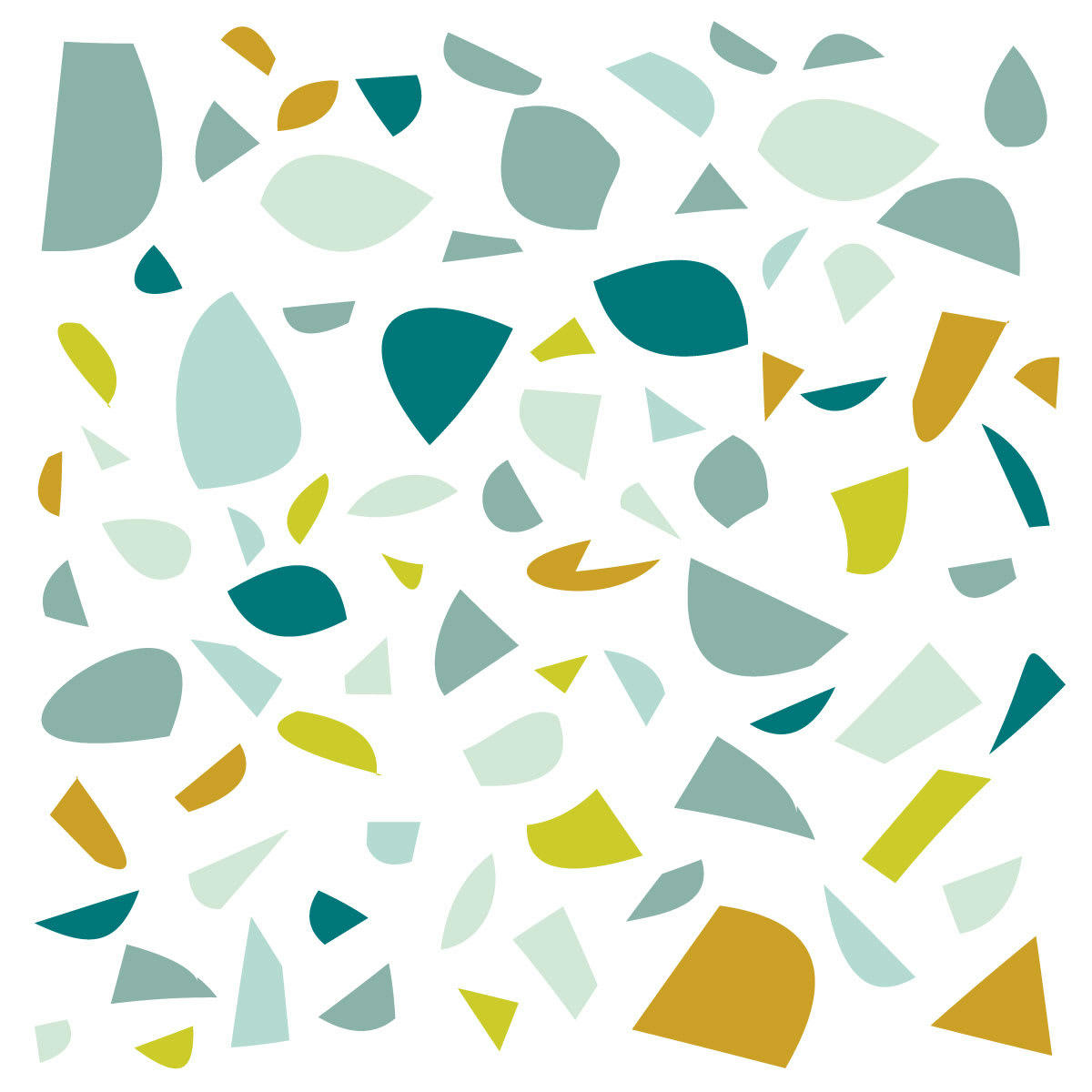 TERRAZZO - Stickers muraux en vinyle terrazzo vert et moutarde