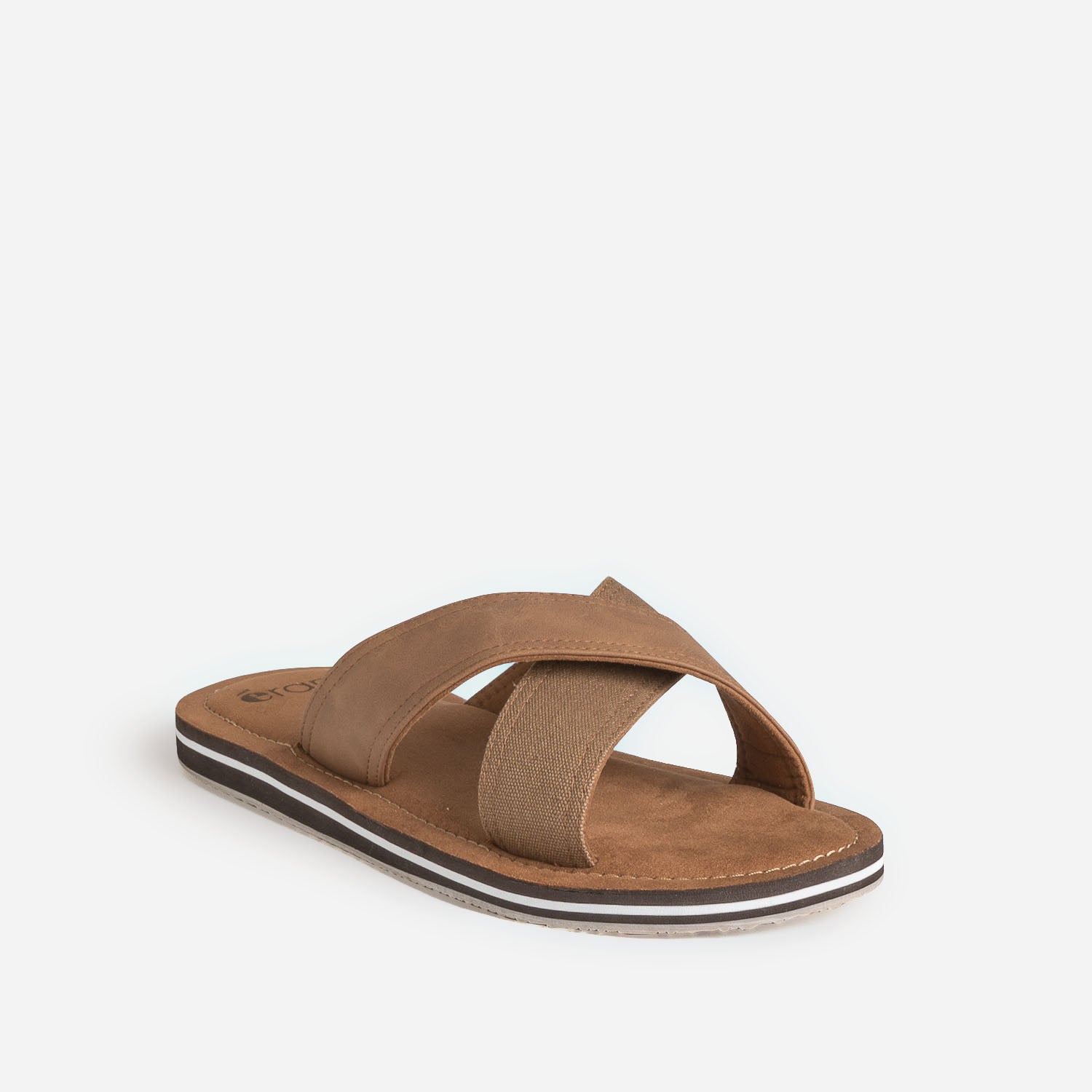 Mule marron clair bi-matière