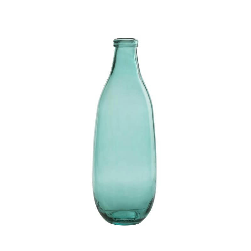 - Vase bouteille en verre azur 14x14x41 cm