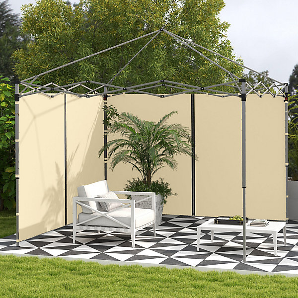 Parois latérales de rechange barnum panneaux latéraux pour tonnelle 3 x 3 ou 3 x 6 m - lot de 2 pièces - beige