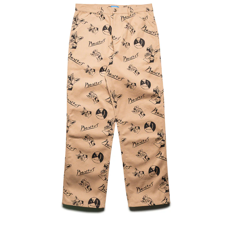 Market Smiley Cubism Work Pants - Khaki