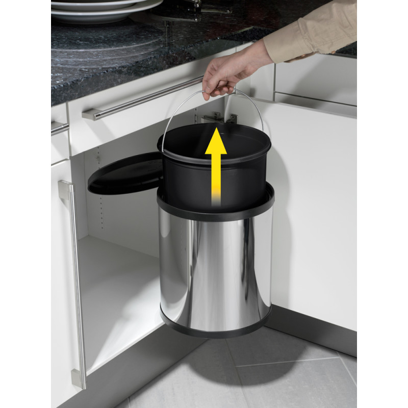 Poubelle à encastrer Compact-Box M inox 15 L HAILO