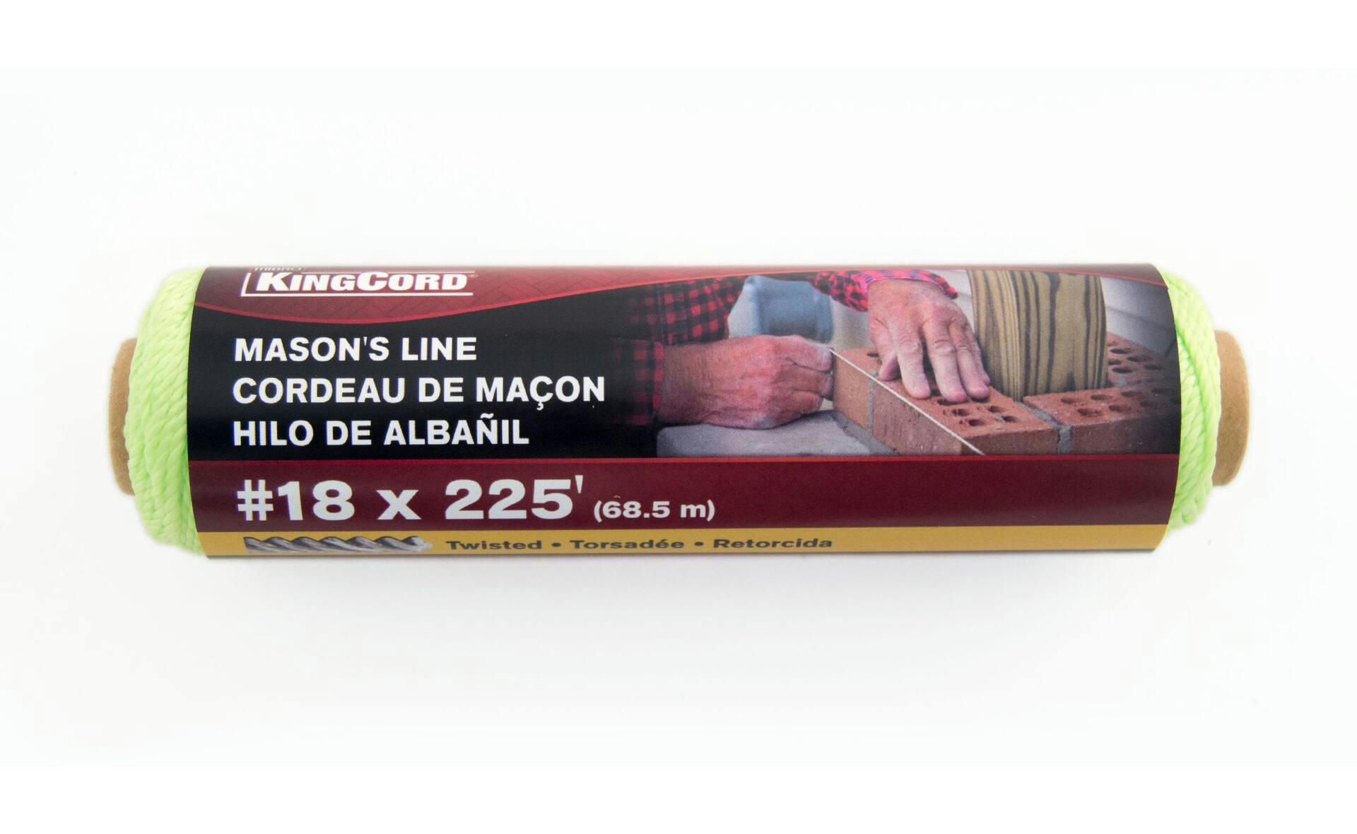 KingCord Nylon Mason's Line, #18 x 225-ft, Pink