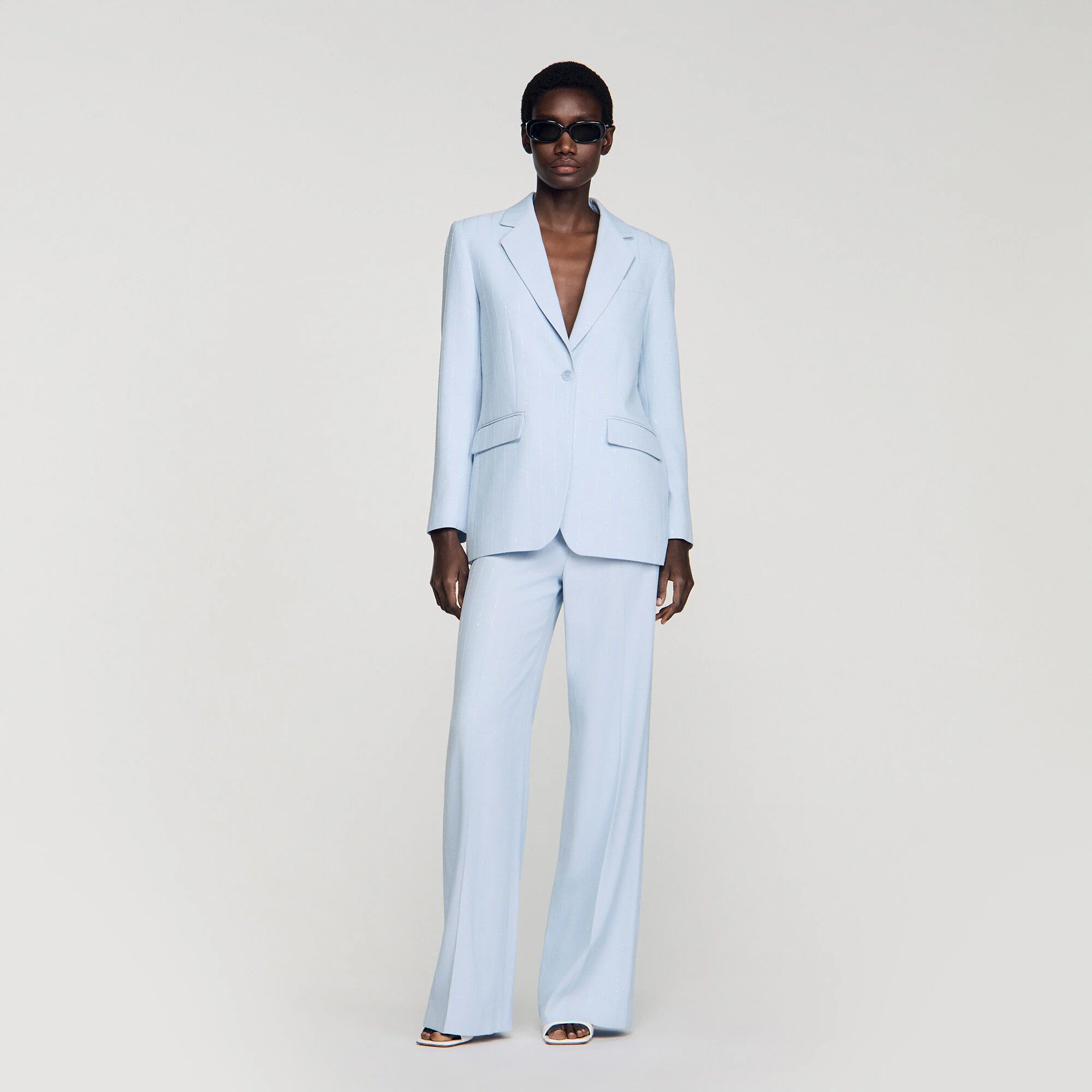 Veste de tailleur à rayures sequins
